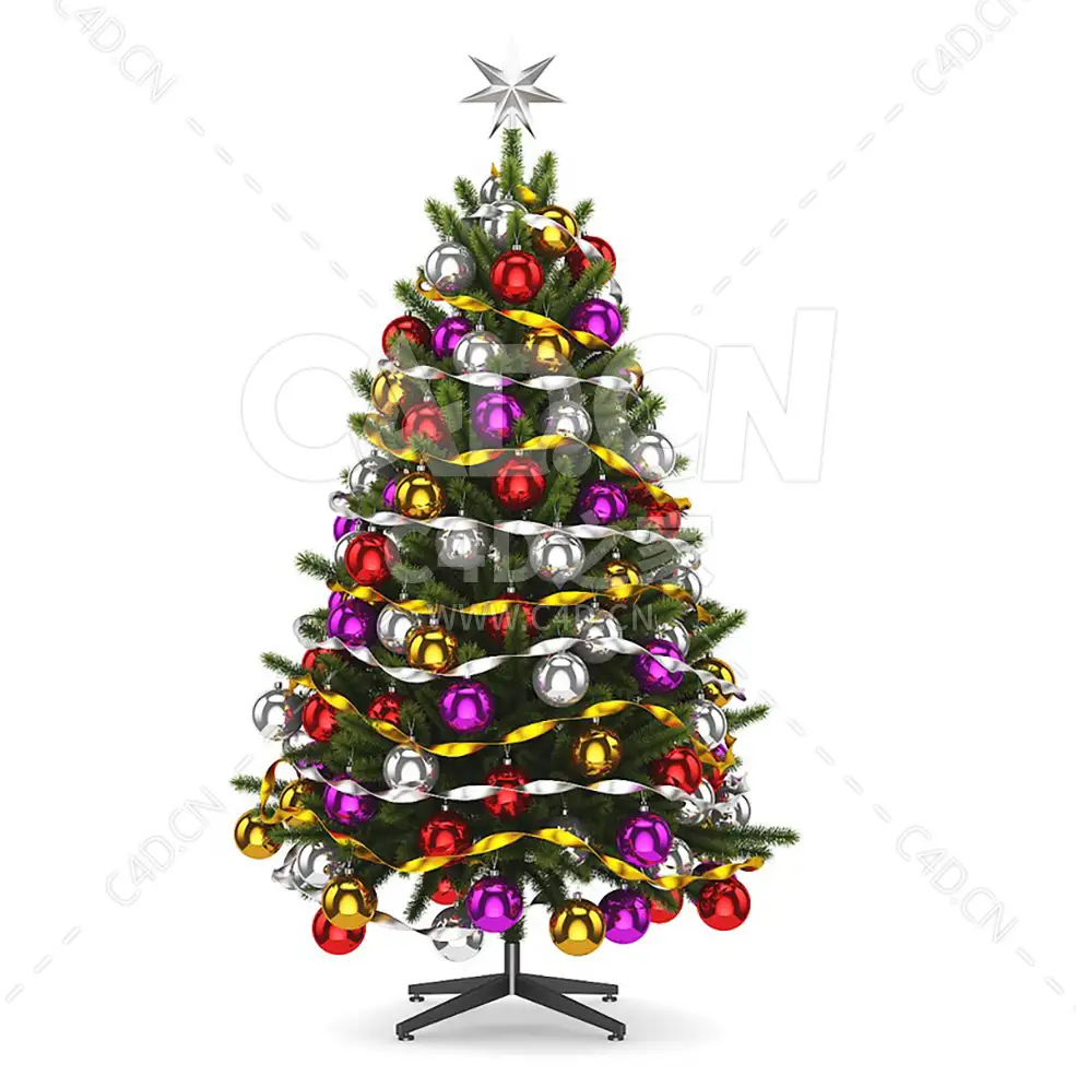 彩球彩带装点的圣诞树 CHRISTMAS TREE 6 - C4D之家 - cgaxis_models_39_12.jpg