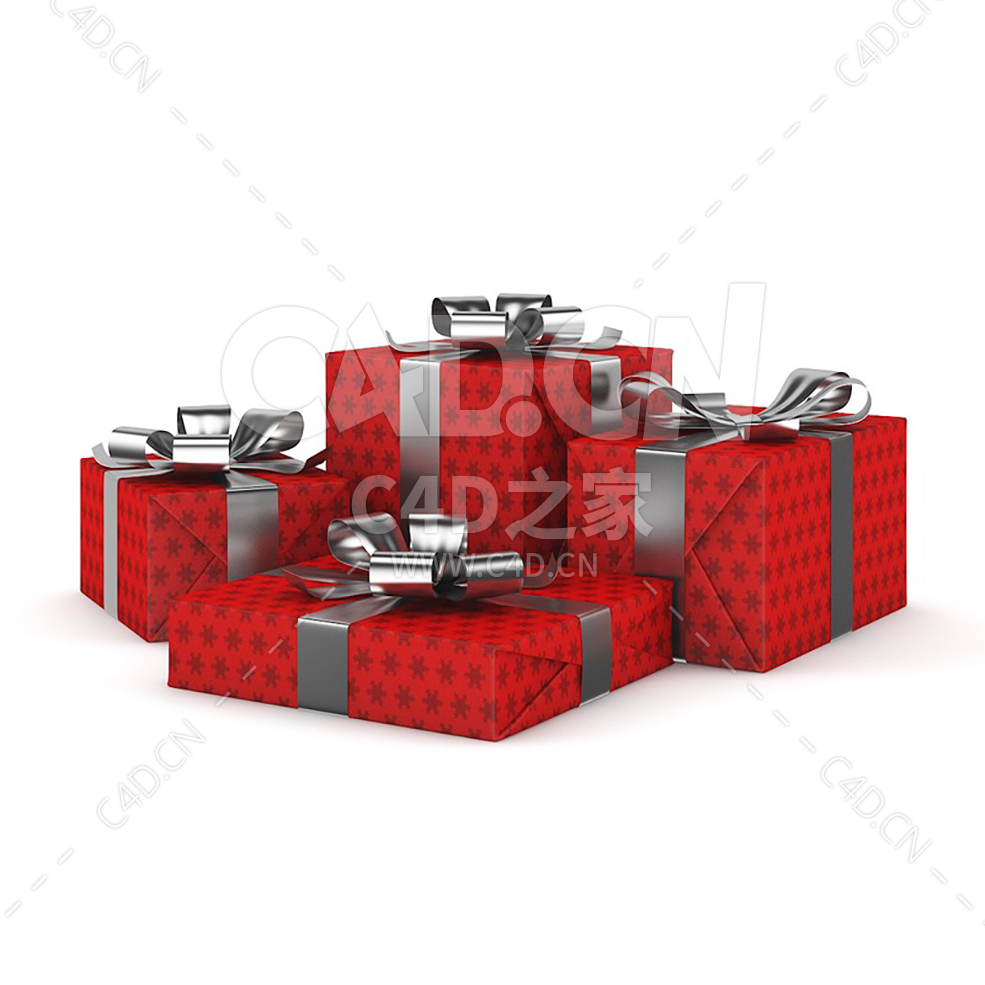 红色圣诞礼物盒彩结礼盒 CHRISTMAS PRESENTS 1 - C4D之家 - cgaxis_models_39_14.jpg