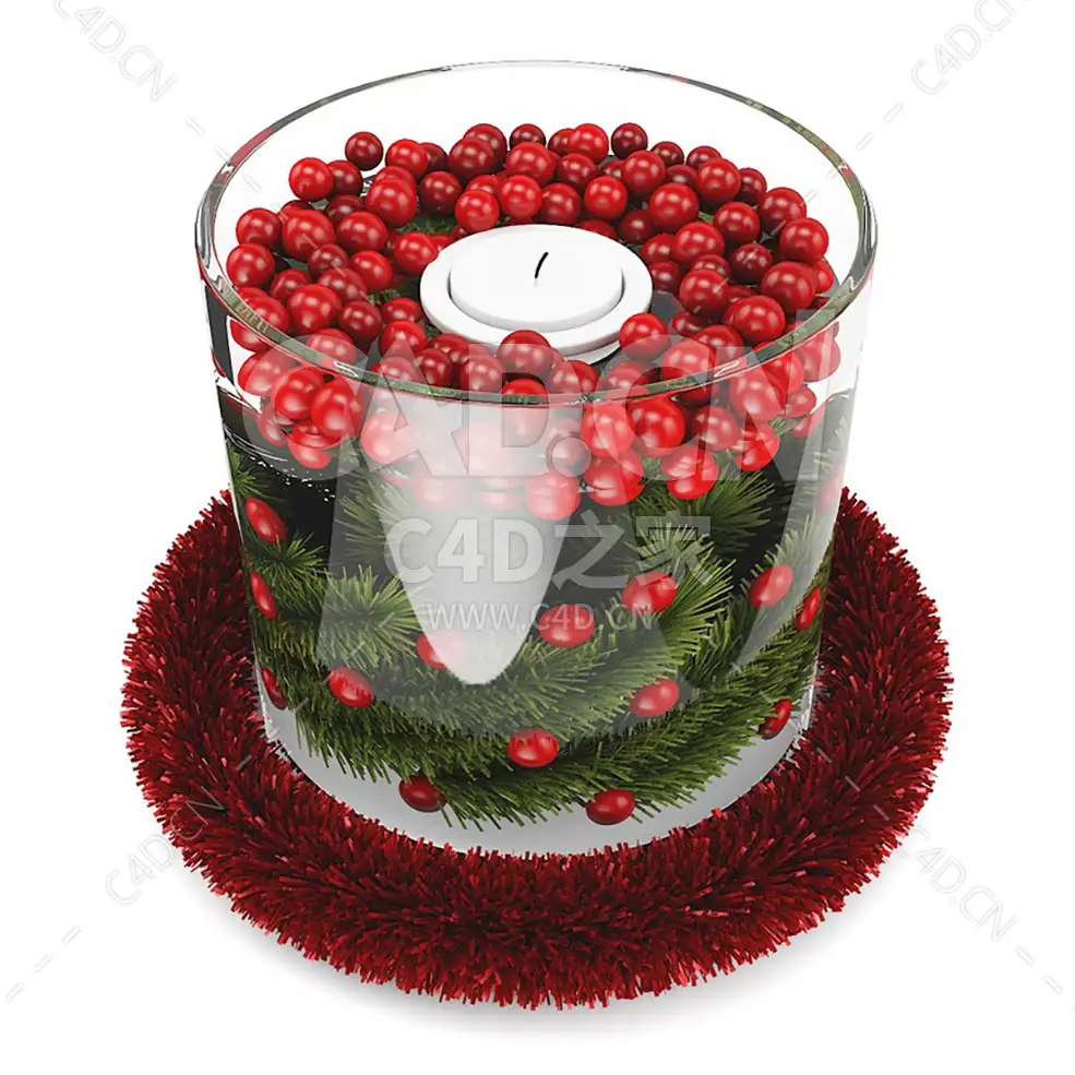 圣诞餐桌装饰松枝红球 CHRISTMAS TABLE DECORATION 3 - C4D之家 - cgaxis_models_39_20.jpg