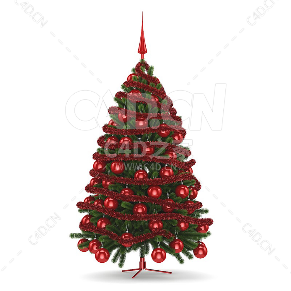 圣诞树彩带装饰红色彩球 CHRISTMAS TREE 7