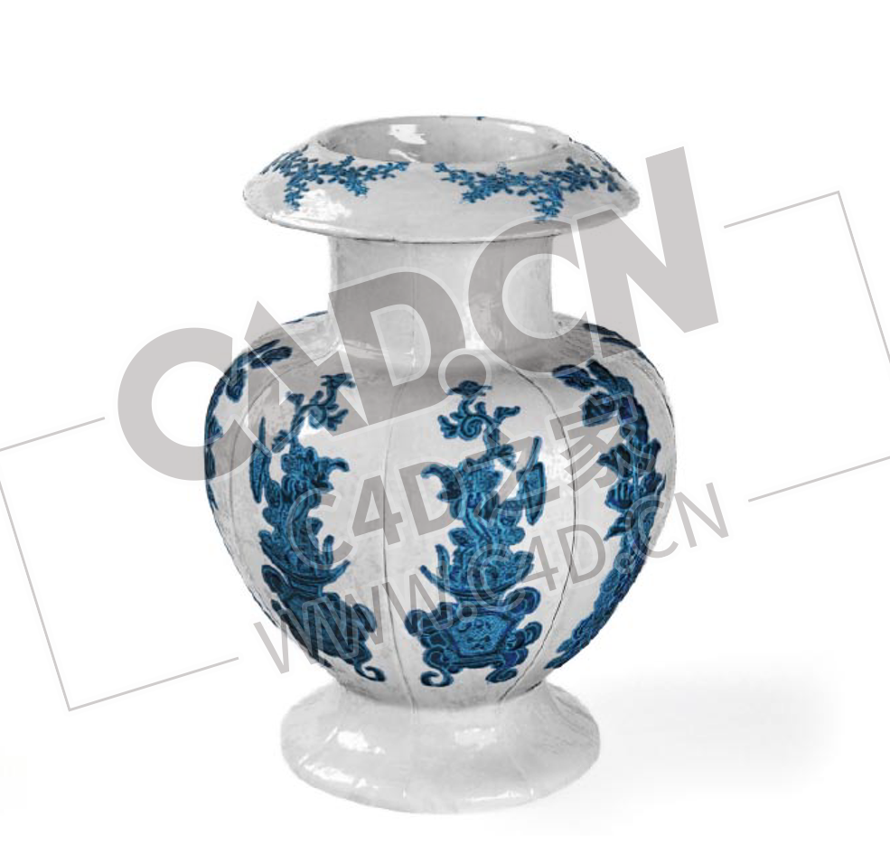 青花瓷古董花瓶C4D模型下载 - C4D之家 - 17.png
