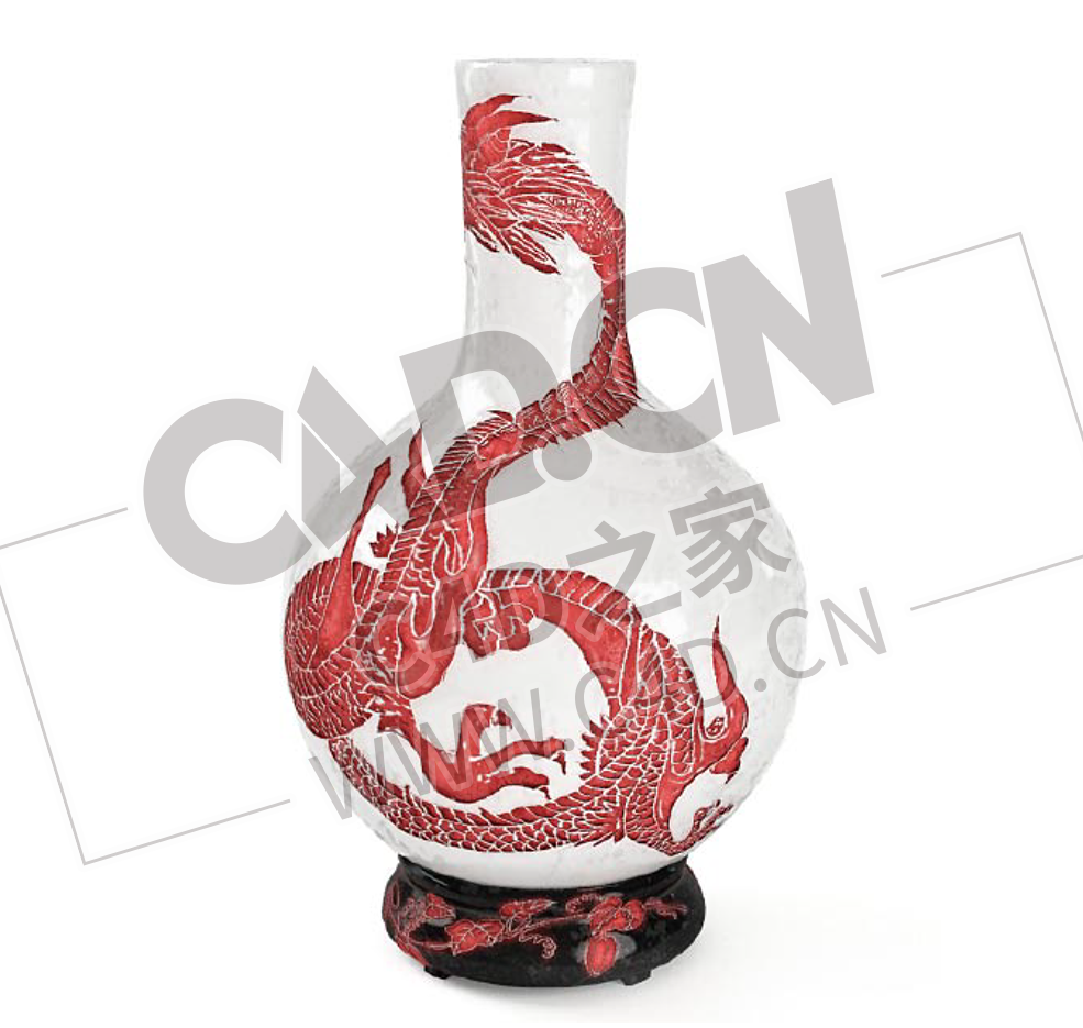 红釉龙纹花瓶瓷器C4D模型下载 - C4D之家 - 16.png