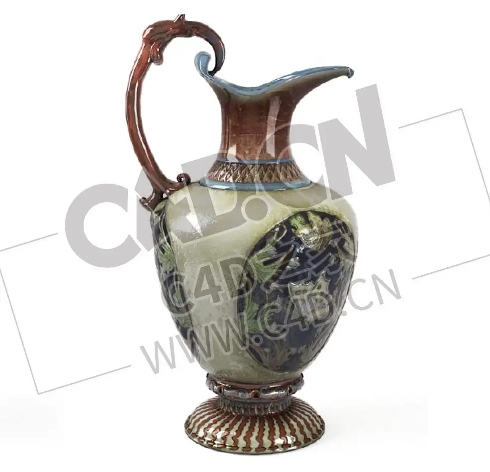精美雕花古董花瓶琉璃瓶工艺品C4D模型下载 - C4D之家 - 23.png
