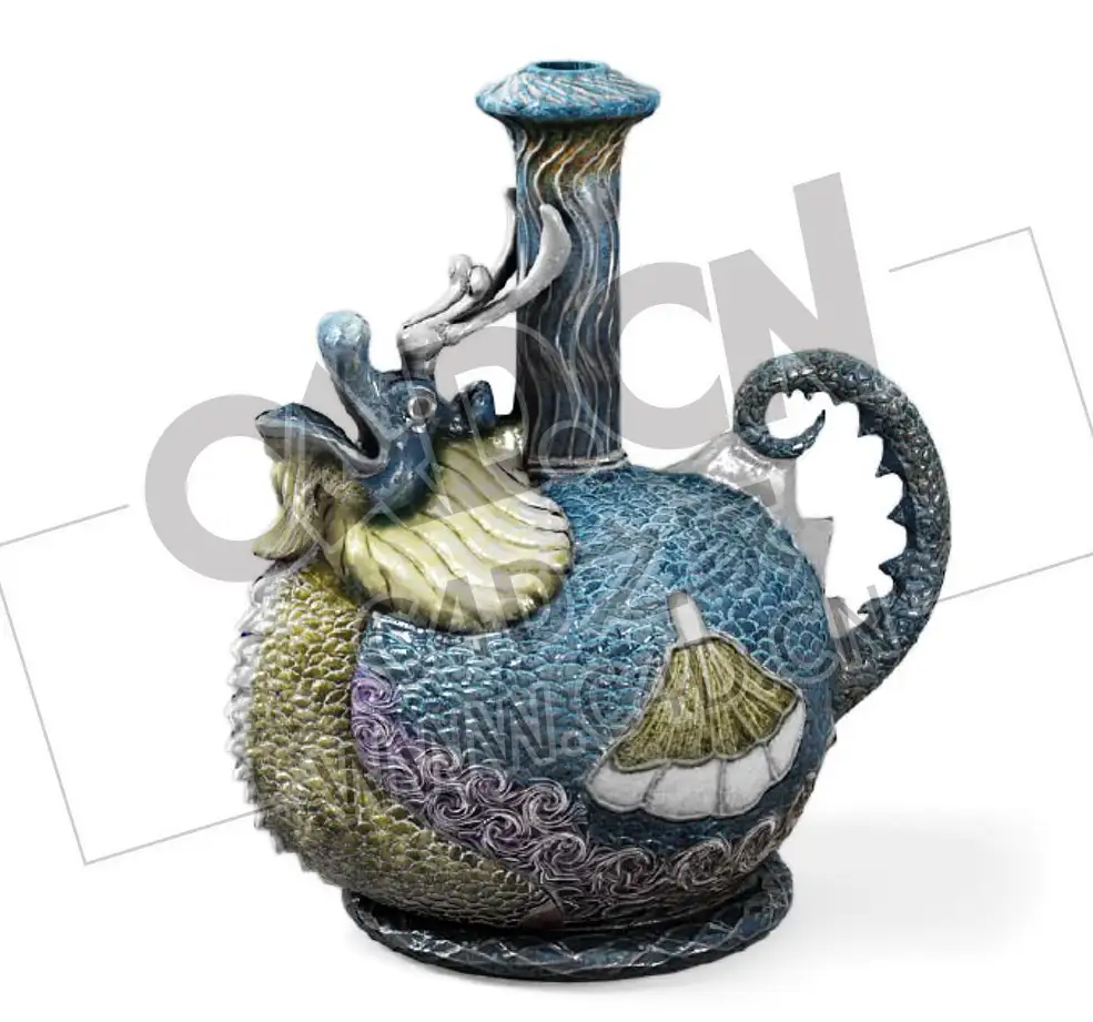 青龙雕花瓷器花瓶酒壶C4D模型下载 - C4D之家 - 24.png