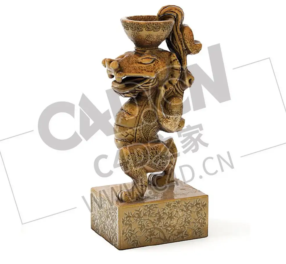 神兽玉玺麒麟献瑞油灯C4D模型下载 - C4D之家 - 29.png