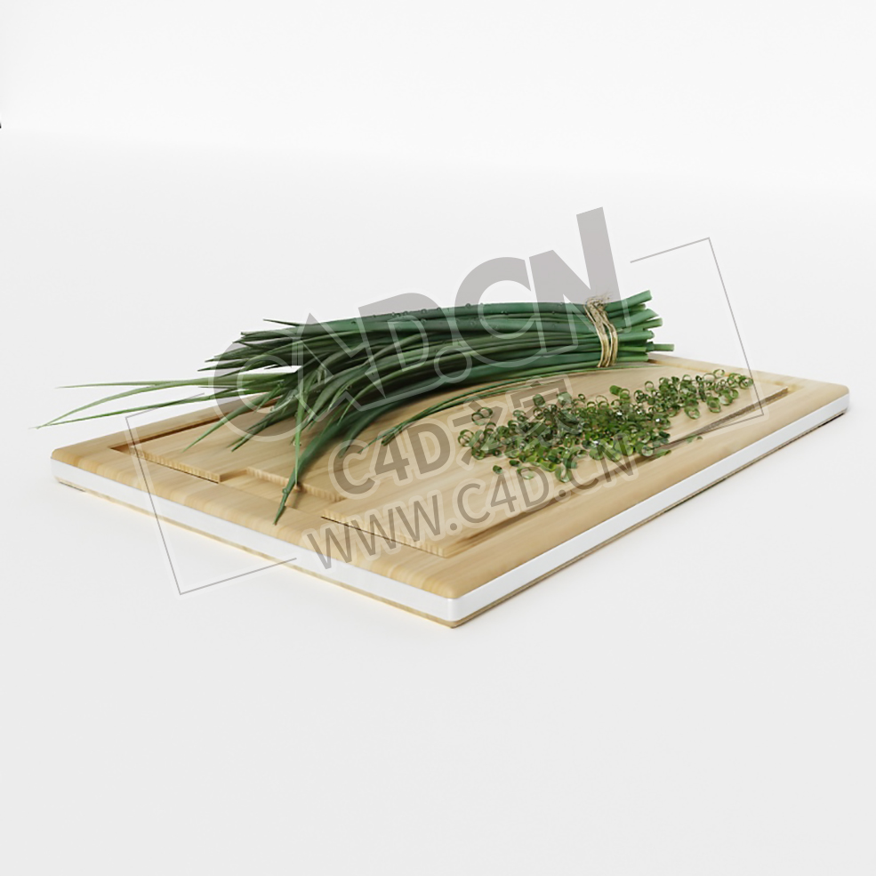 案板上的小葱切碎的香葱C4D模型 Chives - C4D之家 - 035.jpg