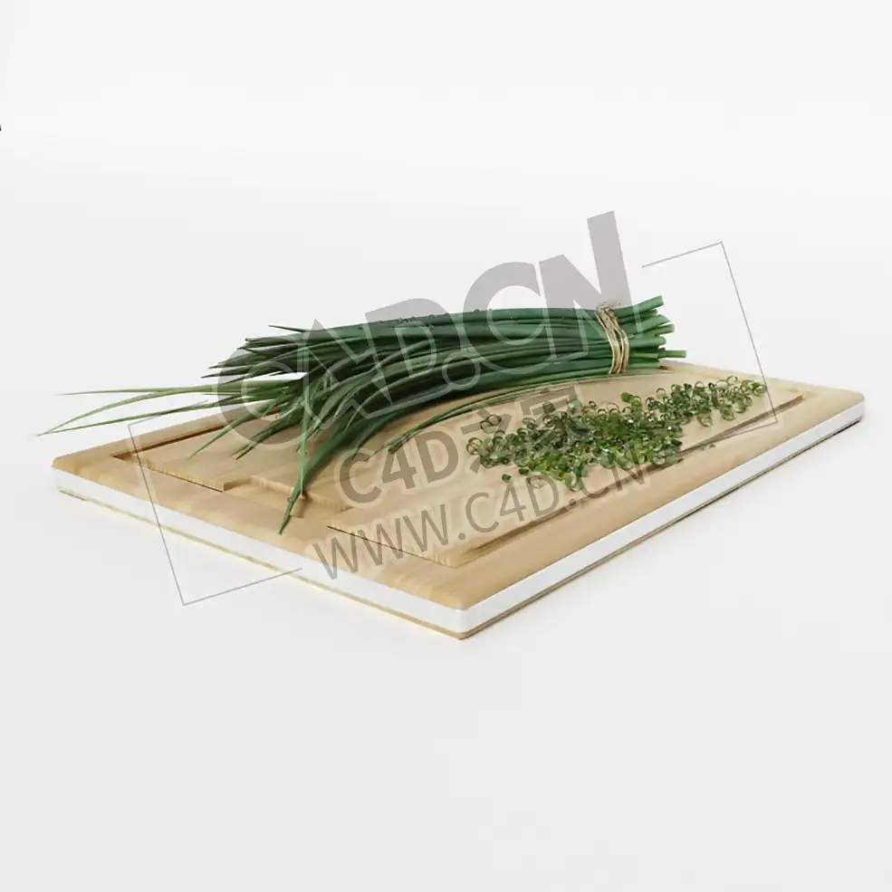 案板上的小葱切碎的香葱C4D模型 Chives - C4D之家 - 035.jpg