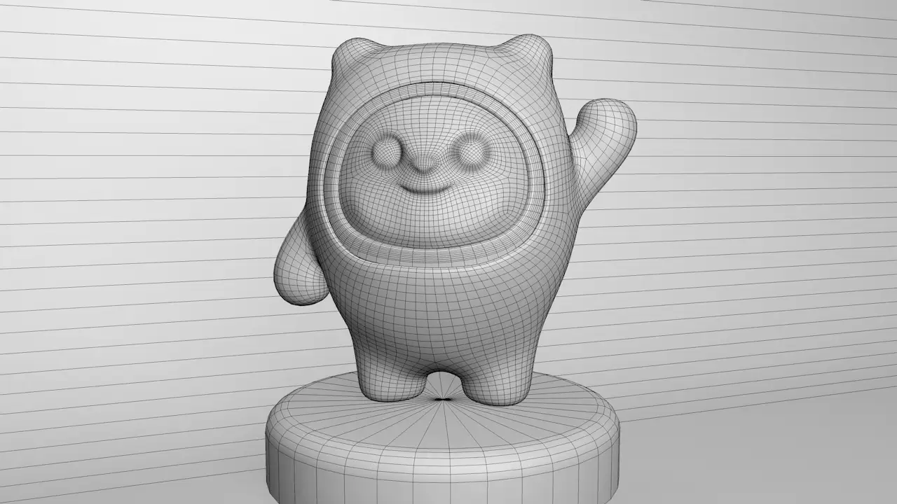 吉祥物冰墩墩 - C4D之家 - 冰墩墩线稿.png
