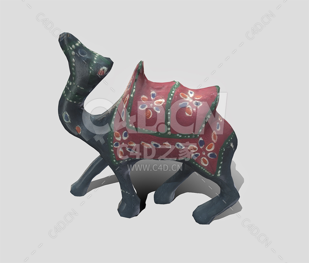 C4D陶瓷骆驼饰品摆件模型下载 - C4D之家 - 01.jpg