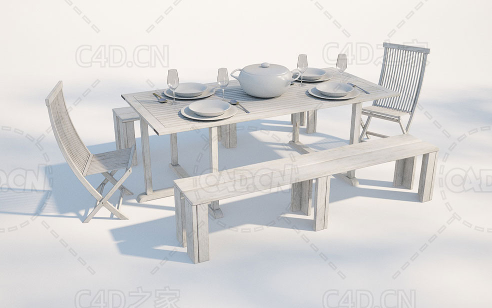 C4D户外聚餐实木桌椅长桌长凳模型 - C4D之家 - Am220_20.jpg