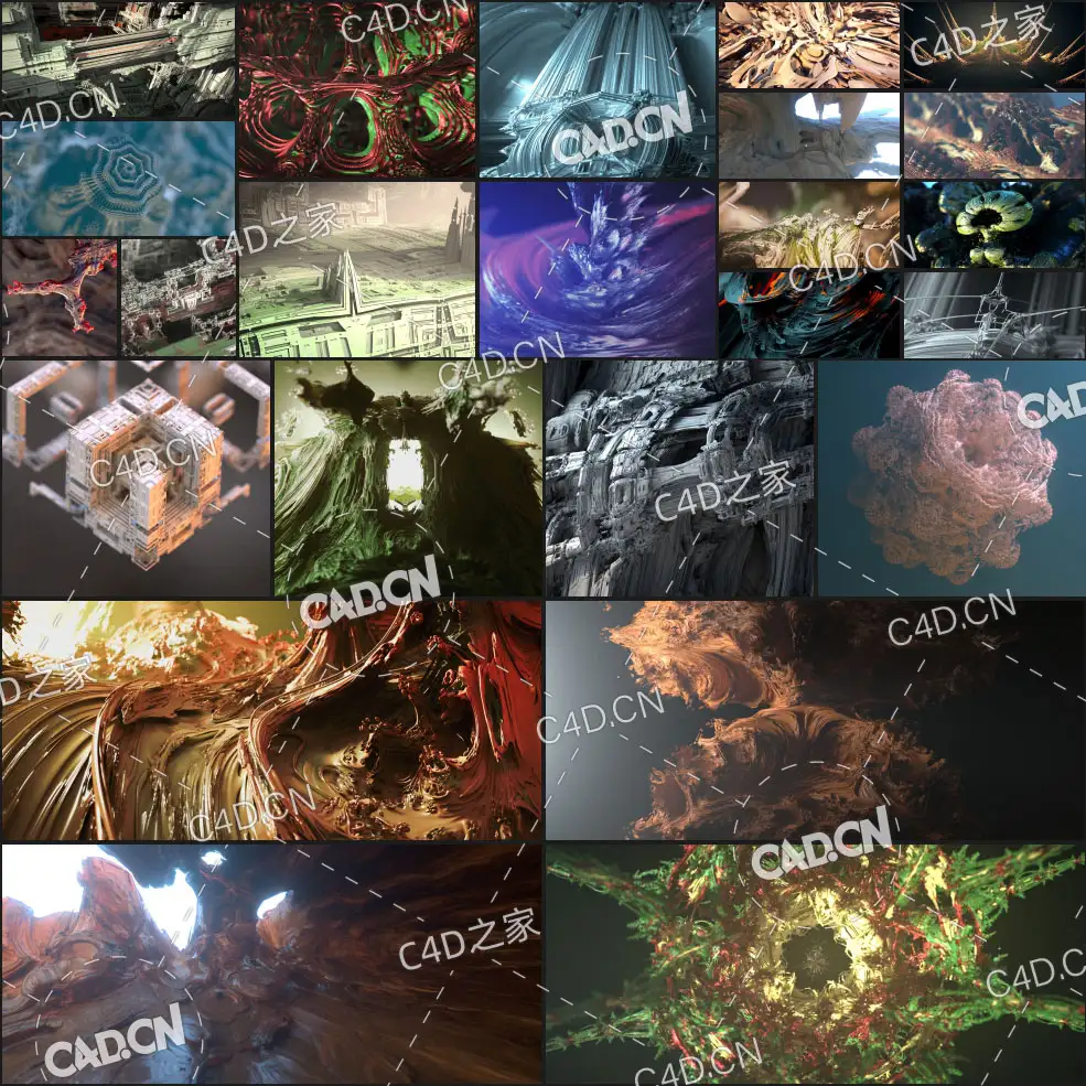 48个C4D OCTANE分形特效工程MI-FRACTALS-PACK-02