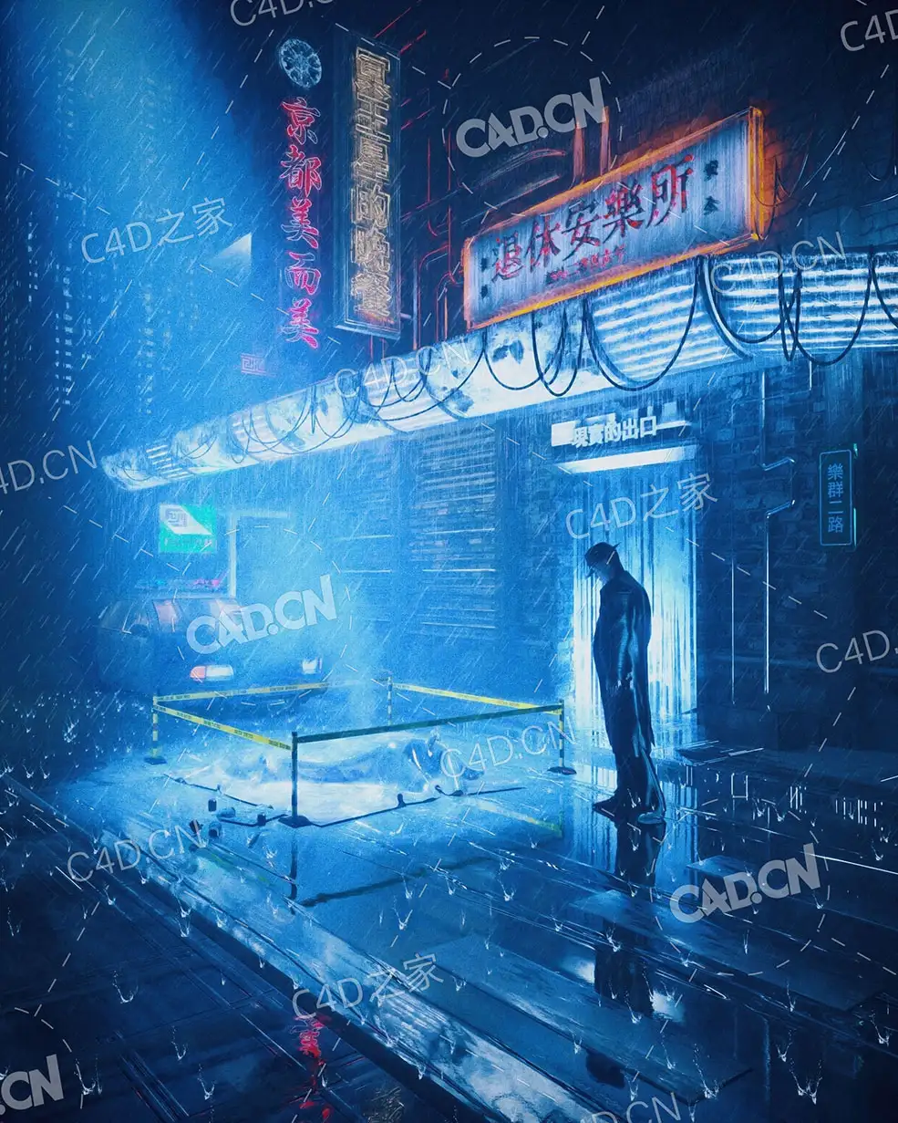 夜雨中的街边乌托邦旅店3D模型 Utopian Plot Hole - C4D之家 - utopian-plot-hole-warning-texture-fixed-3d-model-c4d.jpg