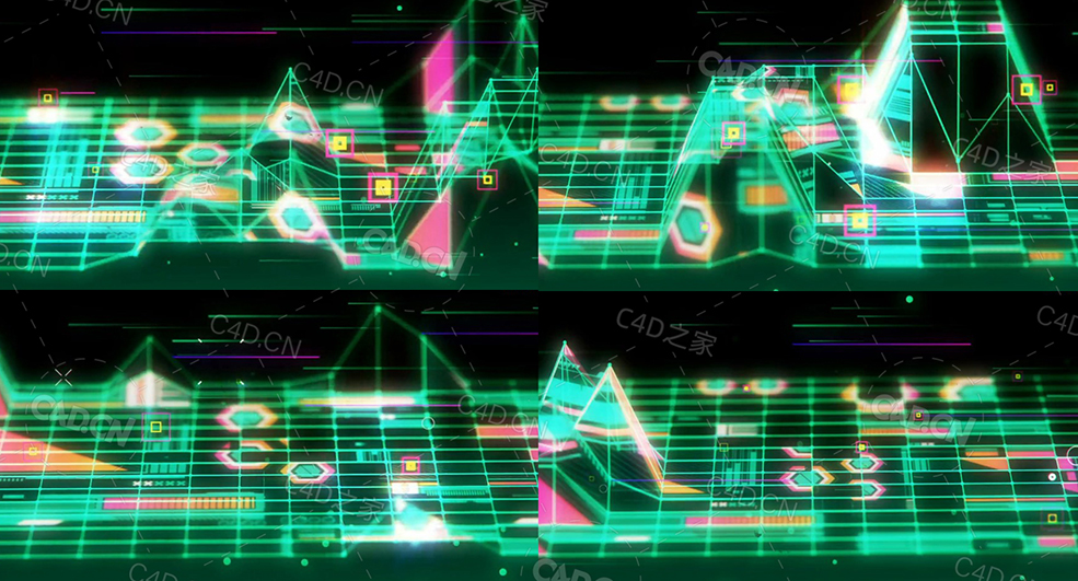 低面多边形网格跳动科技数据图动画qwargill - C4D之家 - 110.jpg