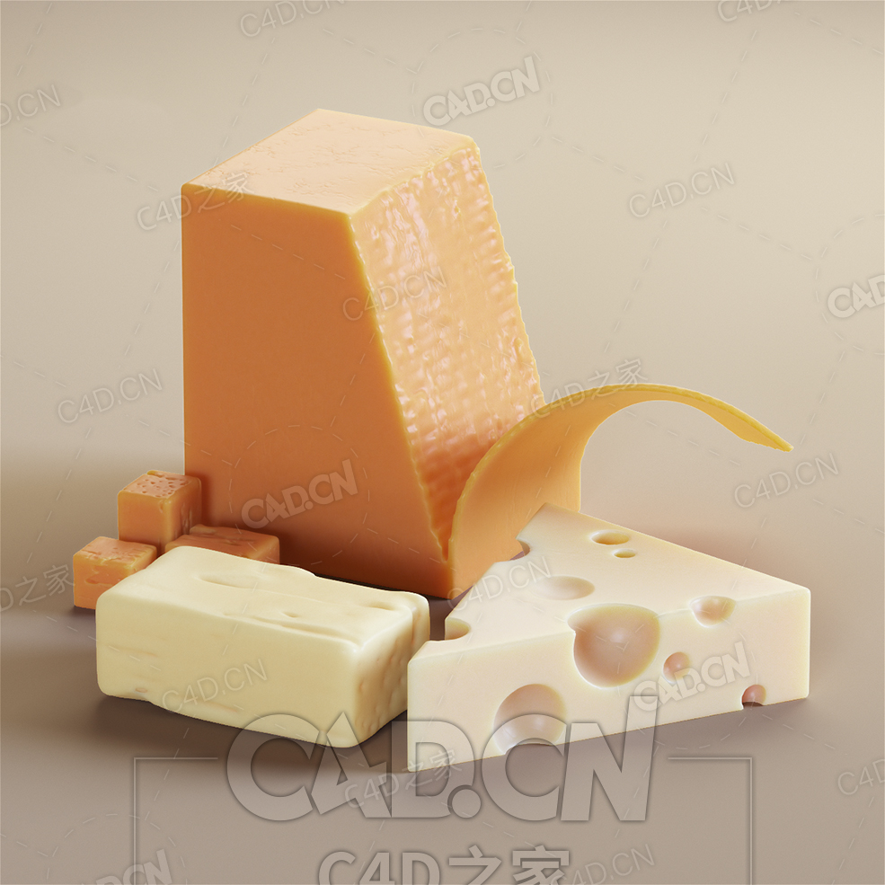 C4D干酪奶酷奶油OCTANE材质Cheese