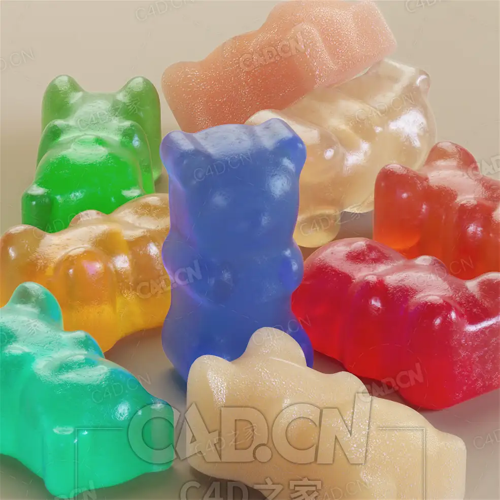 C4D软糖胶皮糖果OCTANE材质Gummy - C4D之家 - 04.jpg