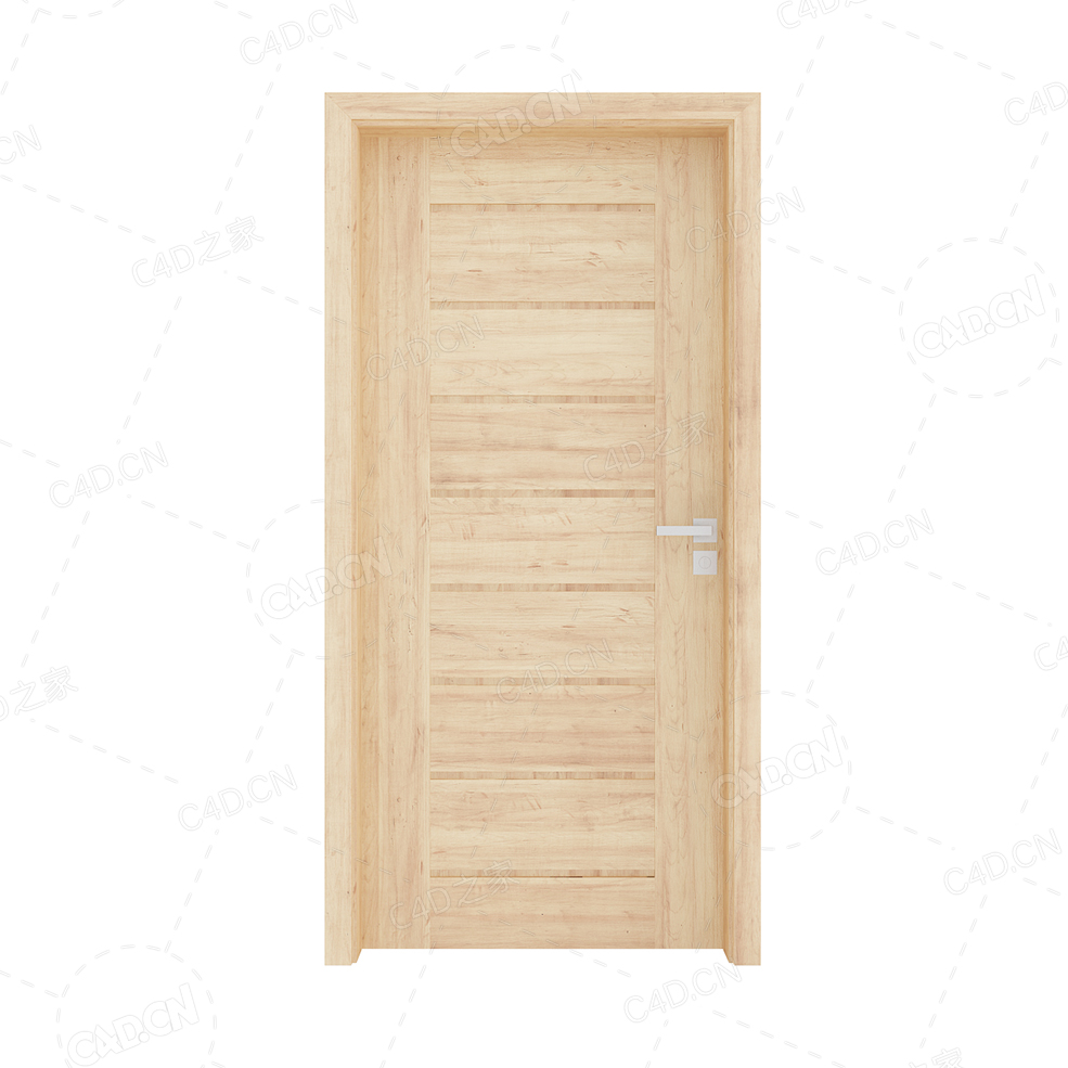 黄色横板装饰条室内实木门实木复合简约无漆木门单开门厨房卫生间门 - C4D之家 - cgaxis_models_79_10.jpg