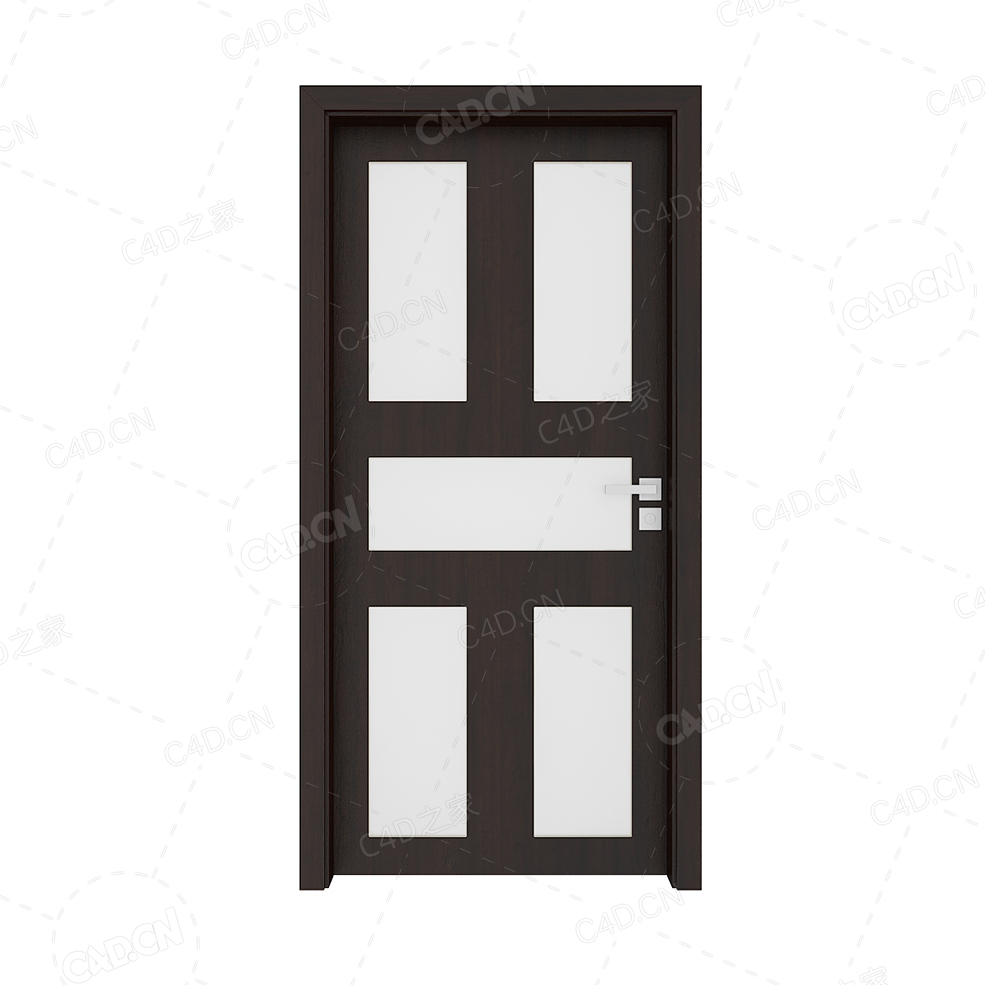 深咖色套装门白色玻璃免漆室内实木门 - C4D之家 - cgaxis_models_79_08.jpg