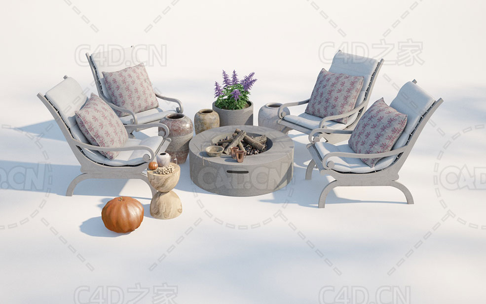 C4D户外休闲椅柴火炉花瓶植物模型 - C4D之家 - Am220_24.jpg