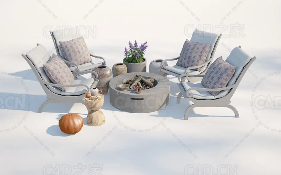 C4D户外休闲椅柴火炉花瓶植物模型 - C4D之家 - Am220_24.jpg