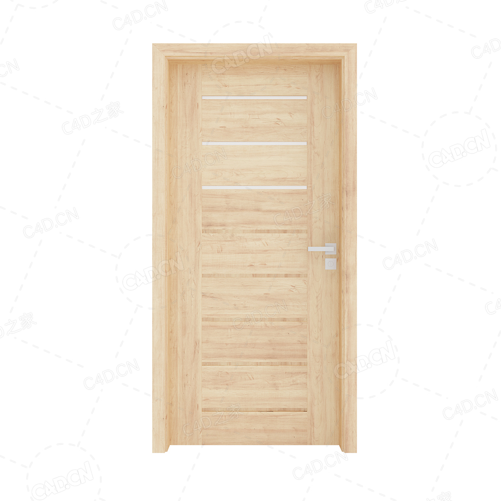 黄色3条玻璃线室内实木门实木复合简约无漆木门单开门厨房卫生间门 - C4D之家 - cgaxis_models_79_16.jpg