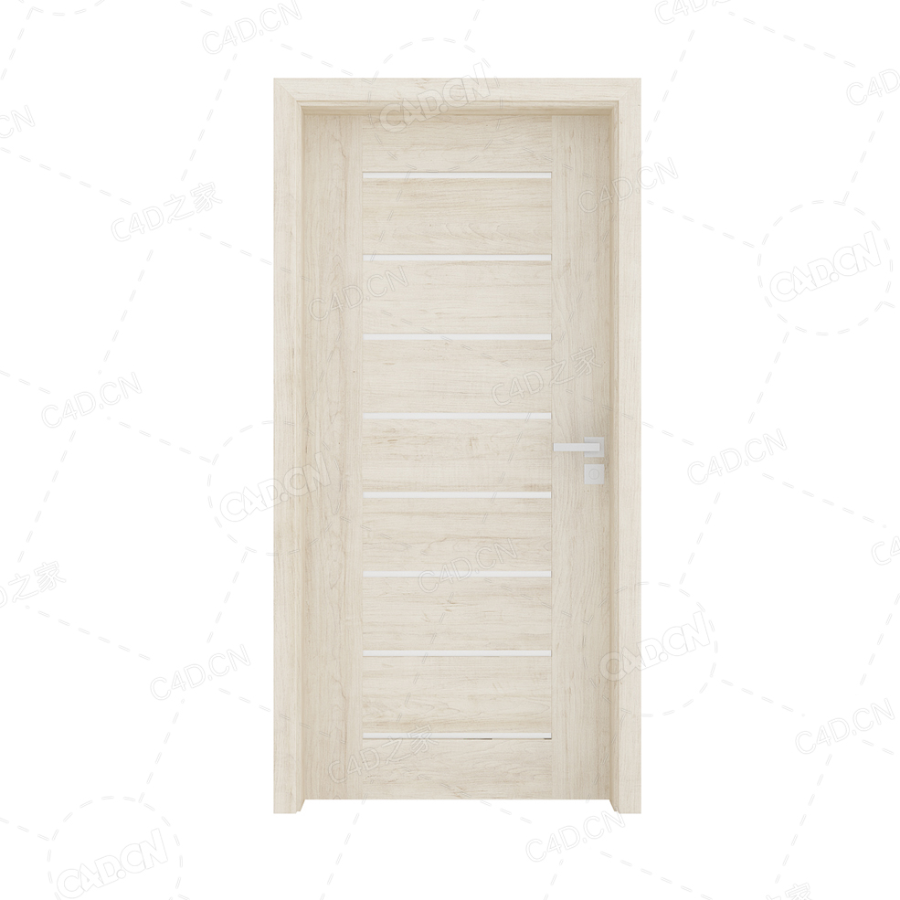 浅色长条玻璃线实木门室内实木复合简约无漆木门单开门厨房卫生间门 - C4D之家 - cgaxis_models_79_15.jpg
