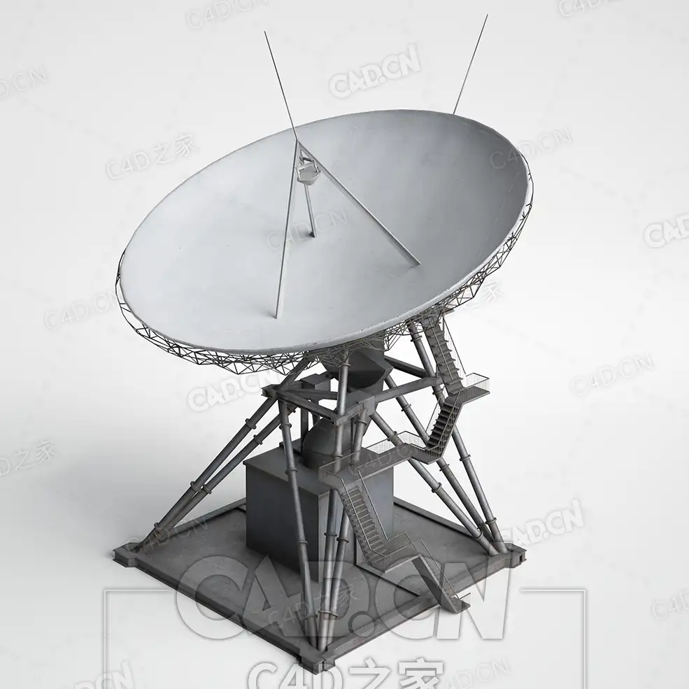 雷达卫星锅卫星信息收发台卫星天线C4D模型下载 - C4D之家 - AM227_009.jpg