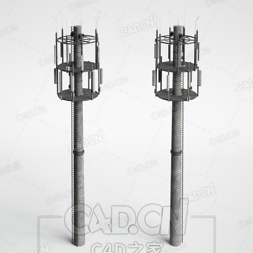 水泥信号收发塔杆C4D模型下载 - C4D之家 - AM227_006.jpg