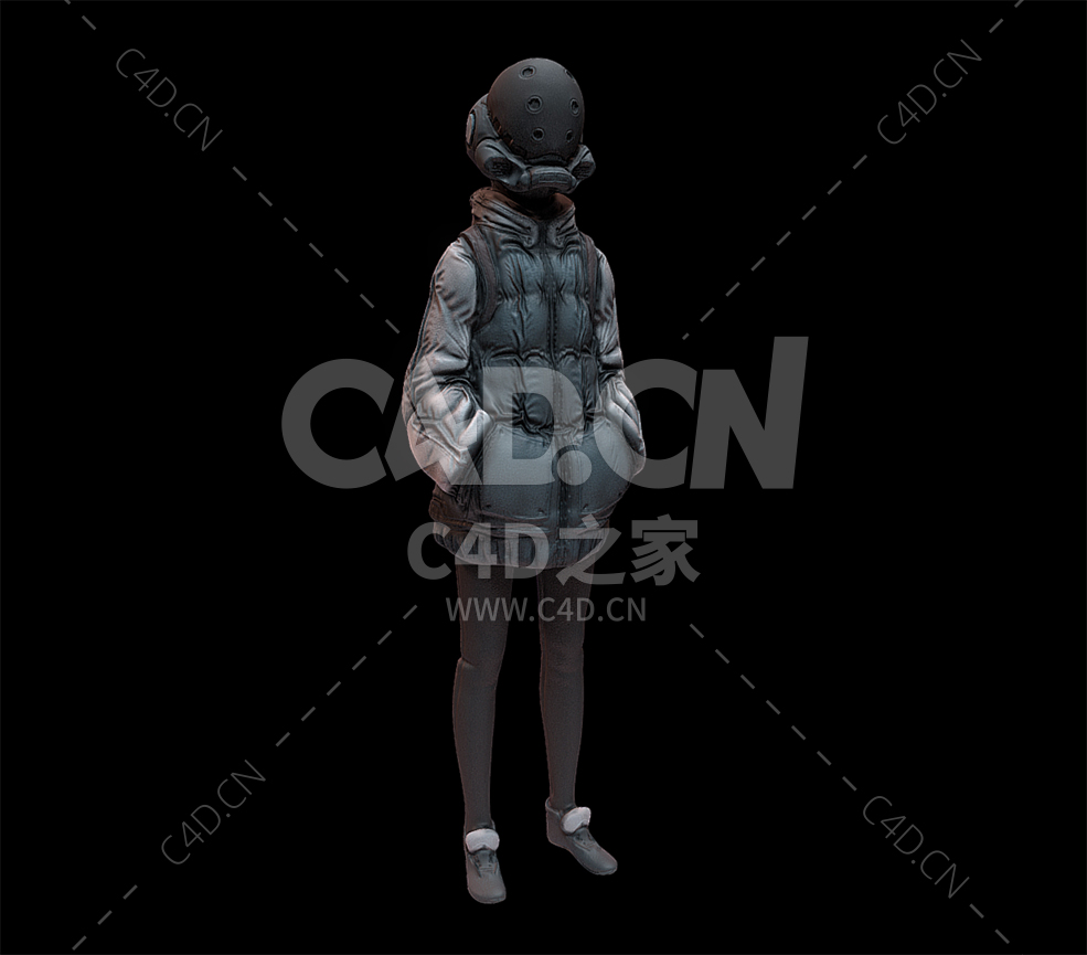 C4D神秘摄像头盔电子人模型下载 - C4D之家 - 22.jpg