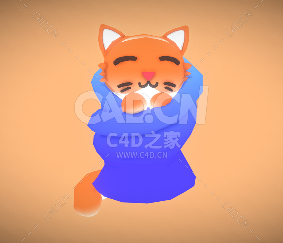 C4D襁褓里的猫咪卡通模型下载 - C4D之家 - 25.jpg