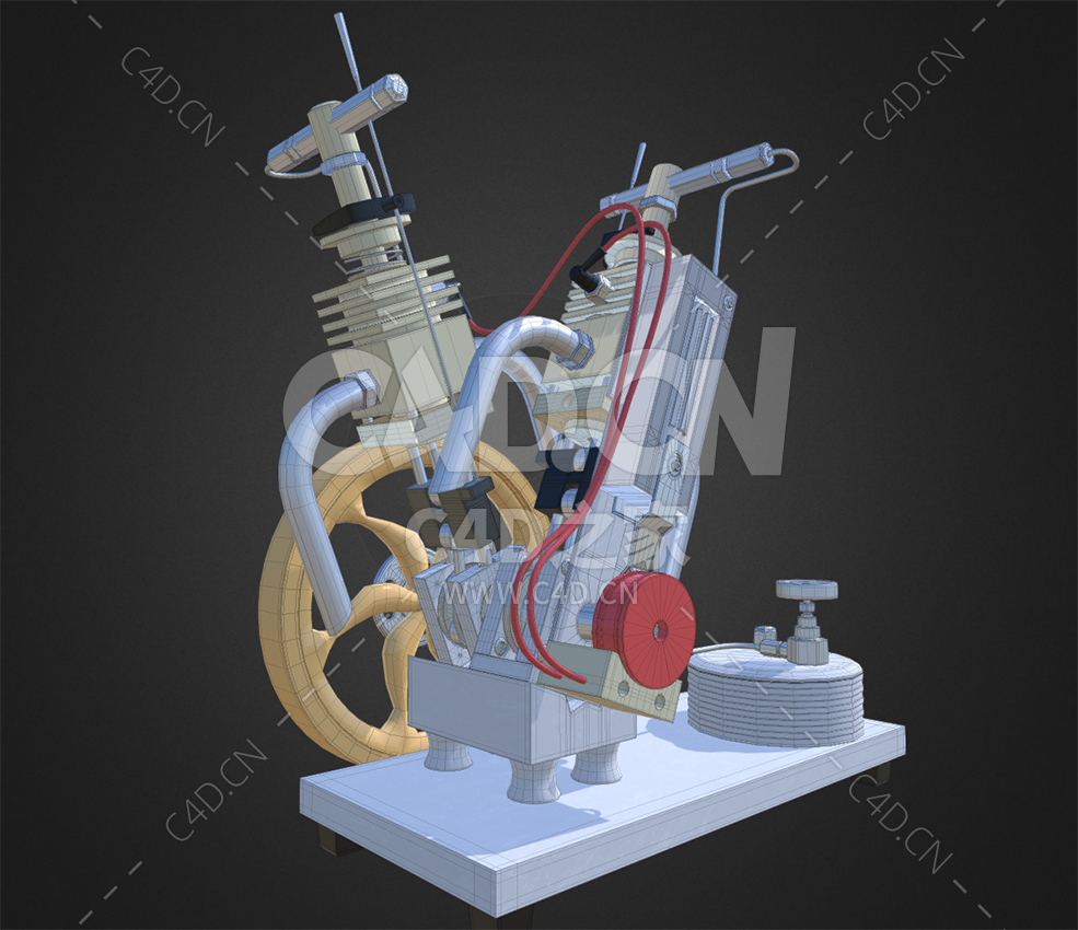 C4D迷你工业机械引擎机器模型下载 - C4D之家 - 28.jpg