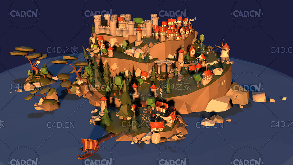 C4D独立王国城镇城堡模型 - C4D之家 - 05.jpg