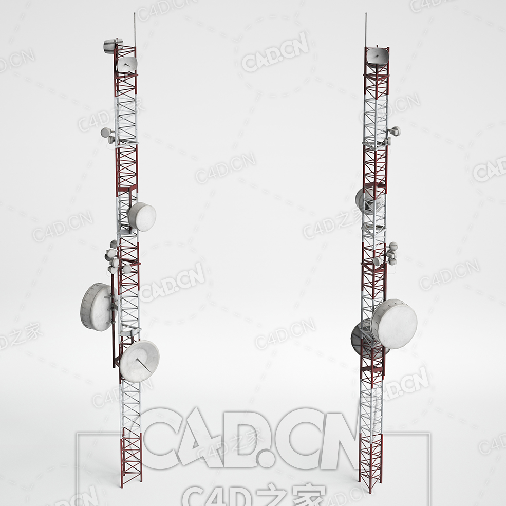 金属信号塔C4D模型下载