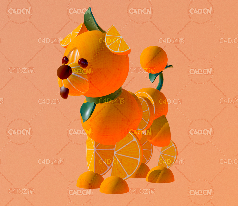 C4D橙子橘子拼凑小狗模型 - C4D之家 - 24.jpg