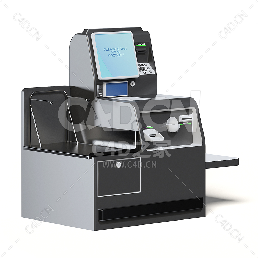C4D商场超市自助收银机模型下载self service cash register - C4D之家 - 30.jpg