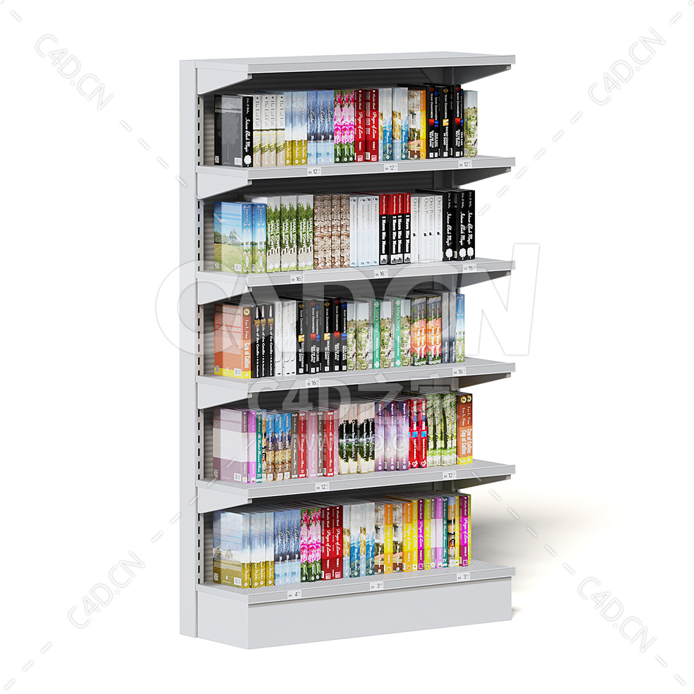 C4D商场超市图书架书籍货架模型下载market shelf books - C4D之家 - 35.jpg