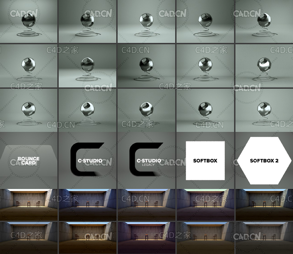 C4D Octane渲染器材质灯光HDR场景预设think particle - octane studio kit 1.3.lib4d