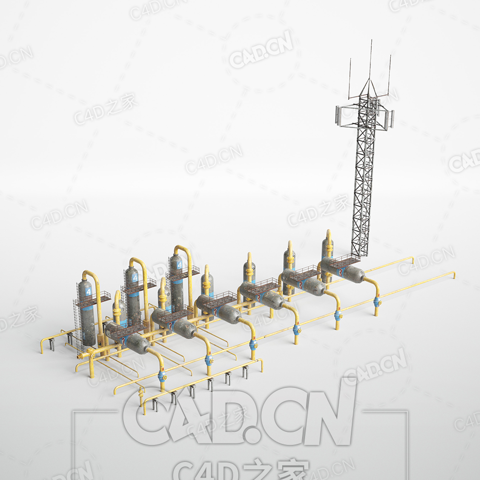 工业管道设备金属塔信号塔C4D模型下载 - C4D之家 - AM227_024.jpg
