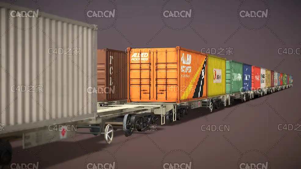 C4D铁路运输集装箱火车模型合集包 - C4D之家 - 36.jpg