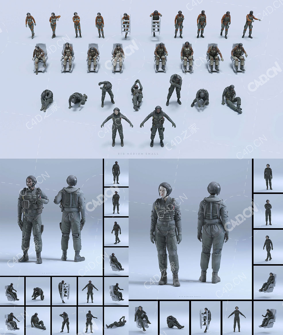 200+赛博朋克科幻机器人机甲战士零件3D模型BigMediumSmall – Mech Squad Collection - C4D之家 - mech_catalog_04-26.jpg