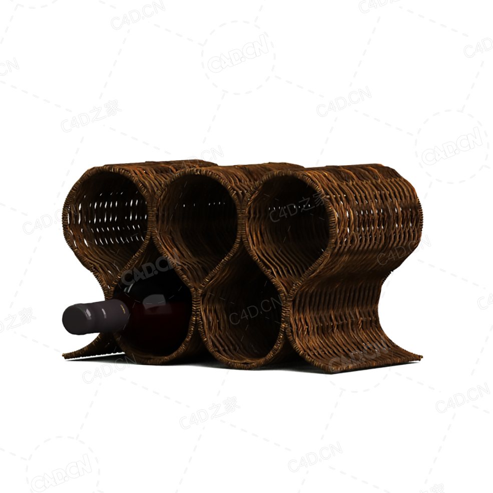 藤编红酒架C4D模型 - C4D之家 - 003.jpg
