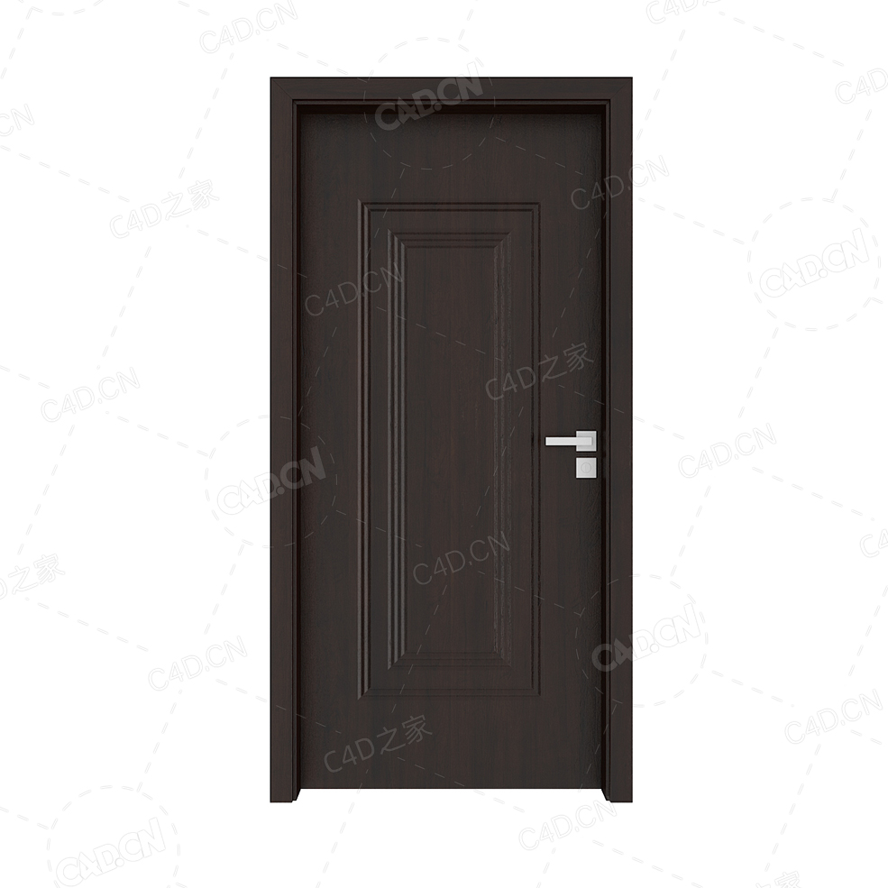 深咖色实木门双线实木复合简约无漆木门单开门厨房卫生间门 - C4D之家 - cgaxis_models_79_23.jpg