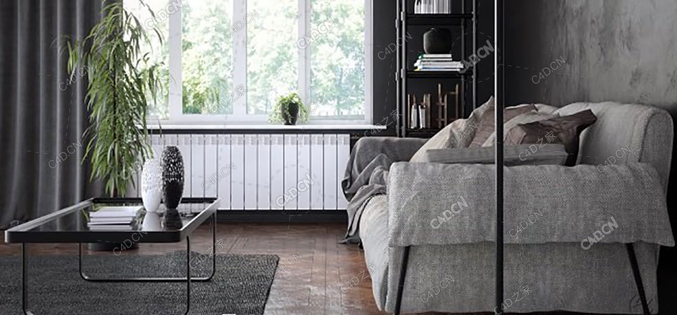 C4D OC室内客厅渲染视频教程（含工程文件）Interior tutorial with C4D and Octane