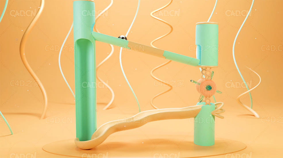 C4D Redshift圆球滚动装置卡通动画工程Effectatron Giveaway Marble Rig