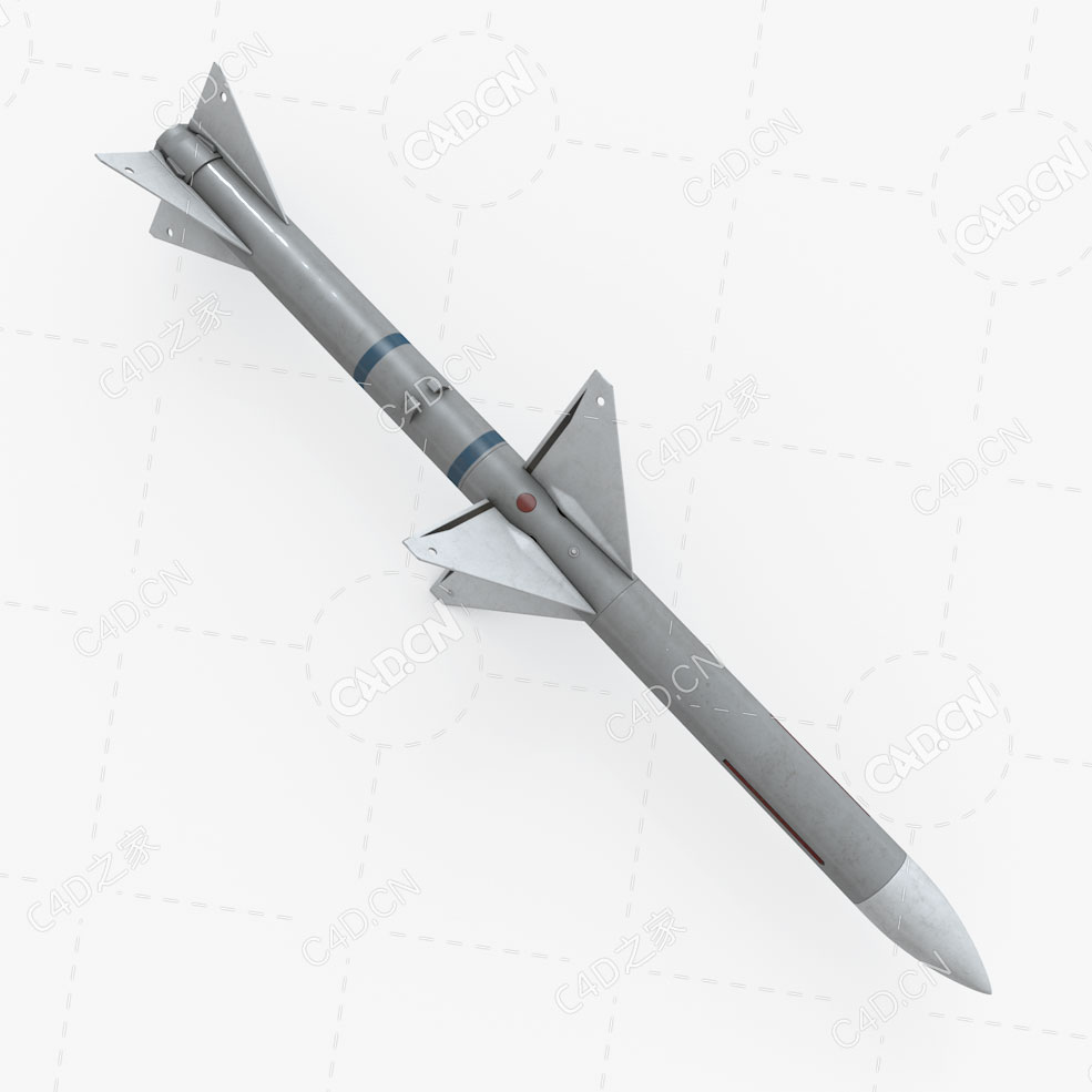 AIM-7空空导弹美国一型中程雷达半主动制导空空导弹AIM 7 Sparrow - C4D之家 - RenderCrate-AIM_7_Sparrow.jpg