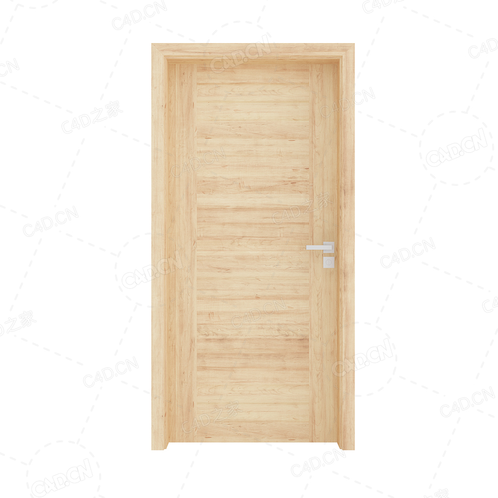 黄色室内实木门封闭实木复合简约无漆木门单开门厨房卫生间门 - C4D之家 - cgaxis_models_79_52.jpg