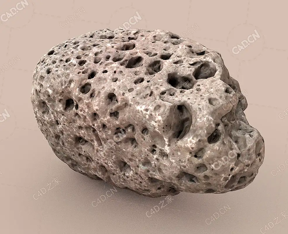 满身小孔的石头熔岩石C4D模型Lava Rock