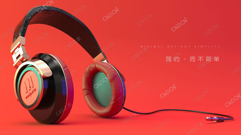 头戴式耳机C4D Corona模型 - C4D之家 - 耳机.jpg