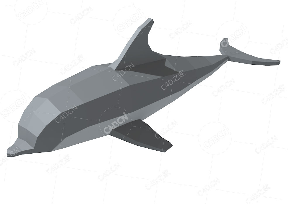 低面多边形卡通海豚动画C4D模型Dolphin - C4D之家 - Dolphin.jpg