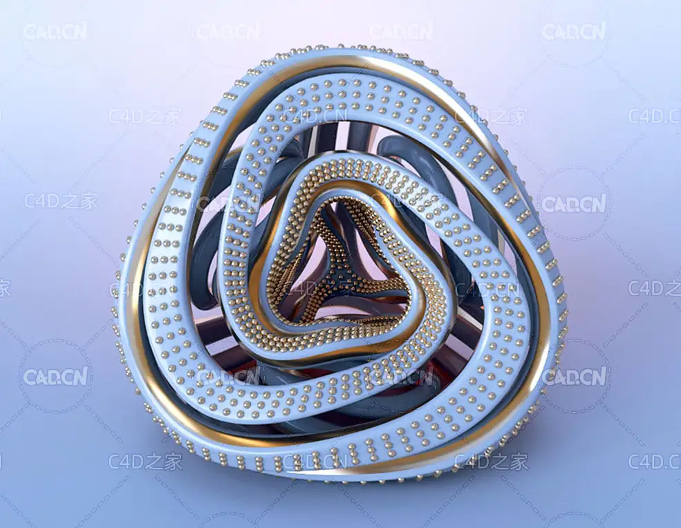 抽象扭曲艺术金字塔C4D创意工程Abstract Pyramid Object 3D Model