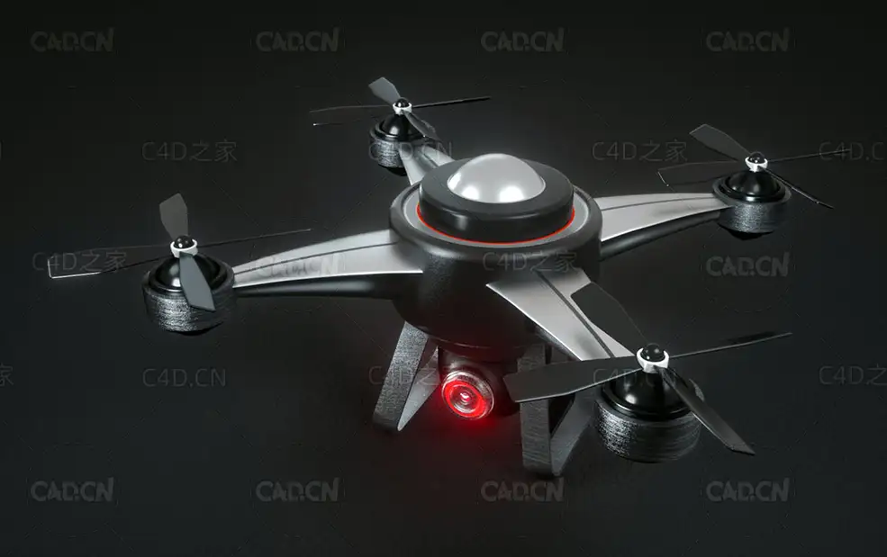 无人机C4D模型Camera Drone 3D Model